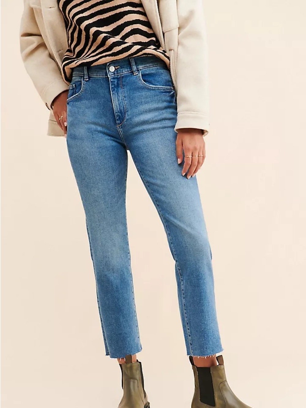 DL1961 Patti High Rise Straight Ankle Jeans Glacier Blue 29